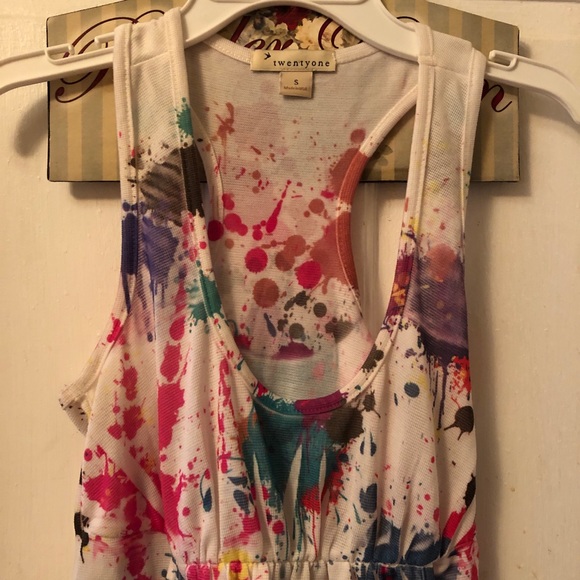 Forever 21 paint splatter tank top Sz S - Picture 3 of 4